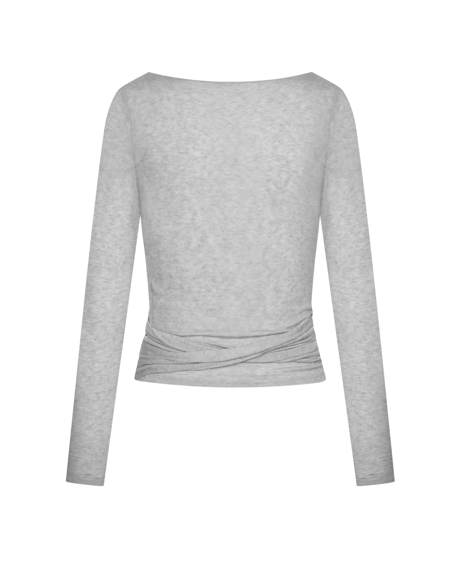 Anne Wool Wrap langærmet t-shirt - Grey Mel